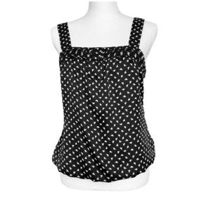 White House Black Market Sleeveless Layered Chiffon Top Blouse Black Size S